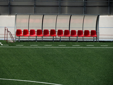 Soccer field synthetic grass detailの写真素材