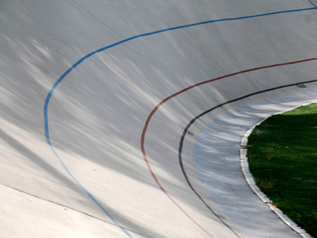 A stadium speed cycling track detailの写真素材