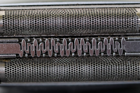 an electric shaver blade macro close up detailの写真素材