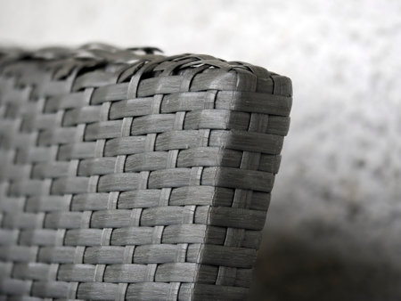 An intertwined plastic outdoor chair detailの写真素材