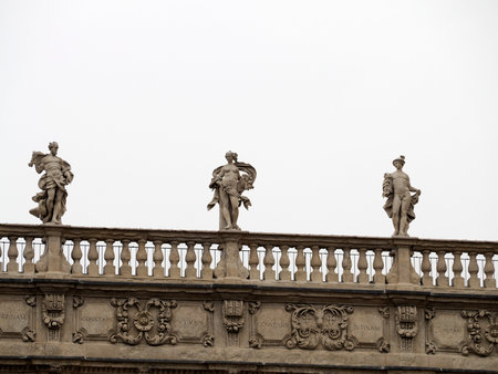 verona square of herbs place square italy detailの写真素材