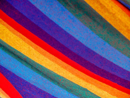 A rainbow hammock detail in provence france street marketの写真素材