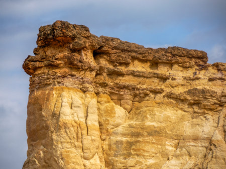 The Ocher canyon valley massif in Provence Franceの写真素材