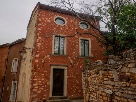 rousillon provence France medieval village viewの写真素材