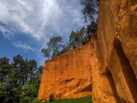 Mines Bruoux The Ocher Mine in Canyon valley massif in Provence Franceの写真素材