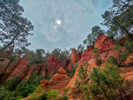 The Ocher canyon valley massif in Provence France