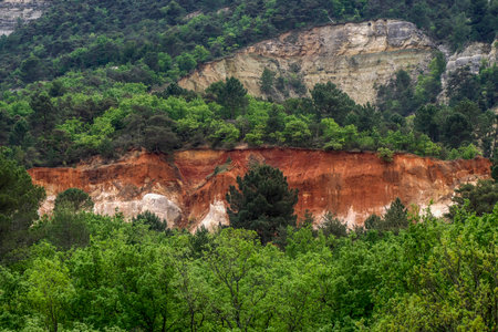 The Ocher canyon valley massif in Provence France
