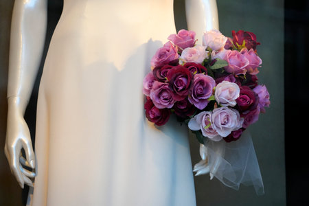 A bride luxury white dressの写真素材