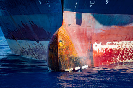 A Big container ship prow detailの写真素材