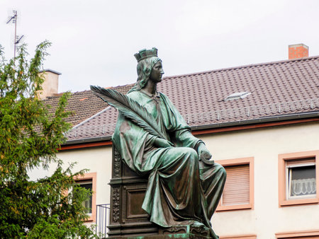 the Martin Luther monument in Worms Germany, detailの写真素材