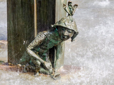 Mainz Germany carnival symbol fountain detailの写真素材