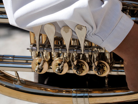 Alto Adige Tyrol band instrument detail close upの写真素材
