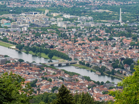 Heidelberg panorama cityscape from konigstuhl germanyの写真素材
