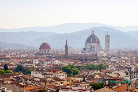Cityscape of Florence Leopolda district aerial view from the panoramic wheelの写真素材