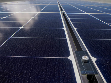 A solar panel detail close up