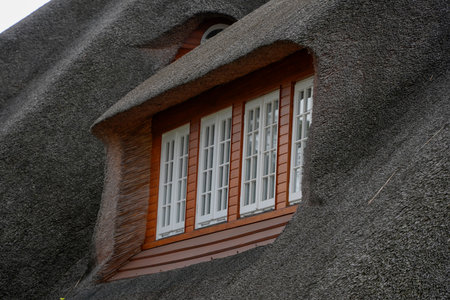 frisians house roof in Sylt Island Germany detailの写真素材