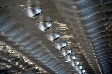 A metallic futuristic roof detail close upの写真素材