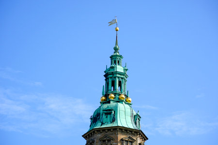 Detail of tower of Kromborg castle known as Hamlet Shakespeare legend fortress, Denmarkの写真素材