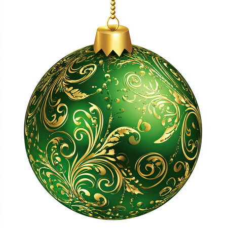 A christmas tree glass ball decoration vector isolated on whiteのイラスト素材