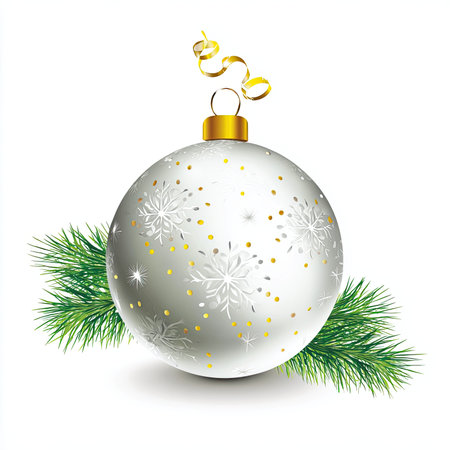 A christmas tree glass ball decoration vector isolated on whiteのイラスト素材