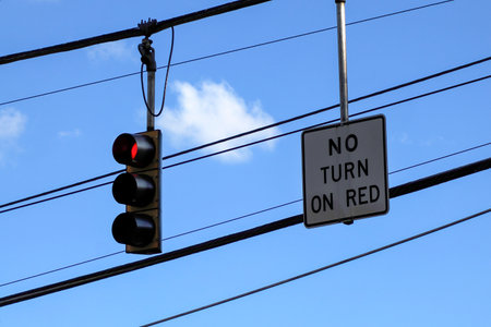 traffic lights detail at intersection in Cincinnati