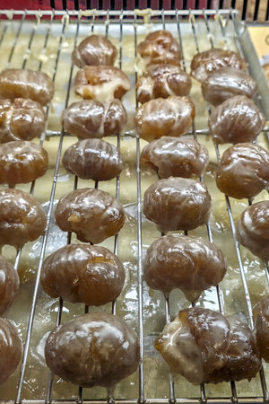 Artisanal handmade glazed chestnut marron glaceの写真素材