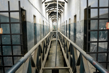 USHUAIA, ARGENTINA - JANUARY 10 2026 - The presidio historical prison is now a museumのeditorial素材