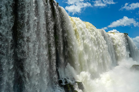 A Brazilian side bottom view of Iguazu falls waterfalls Scenic destination viewの写真素材