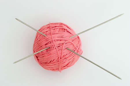 Knitting yarn and needlesの写真素材