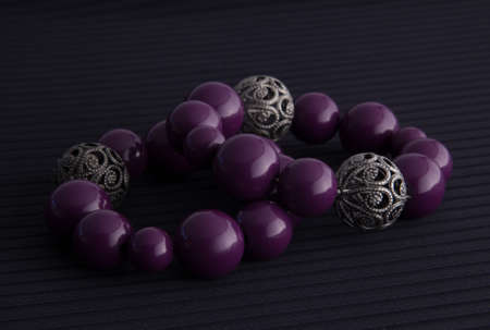 purple and silver braceletsの写真素材