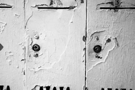 Old painted metal mailbox background and textureの写真素材