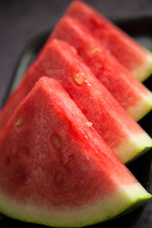 Fresh water melon slices close upの写真素材