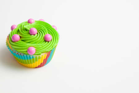 Colorful decorated cupcake closeupの写真素材