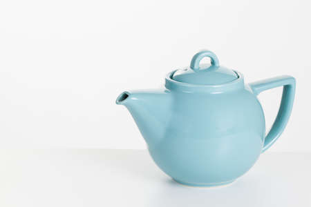Ceramic tea pot on a white backgroundの写真素材
