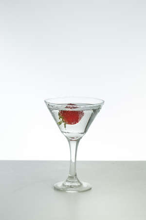 Transparent cocktail with strawberryの写真素材