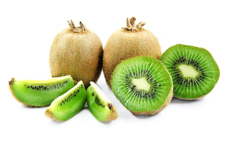 kiwi fruit sice and rawの写真素材