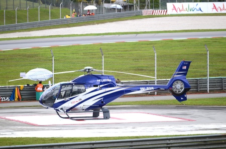 Blue helicopter of Sepang International Circuit (SIC), Malaysiaのeditorial素材