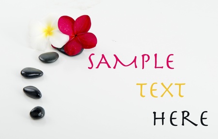 Spa concept with zen stones and fragipani flower with input text の写真素材