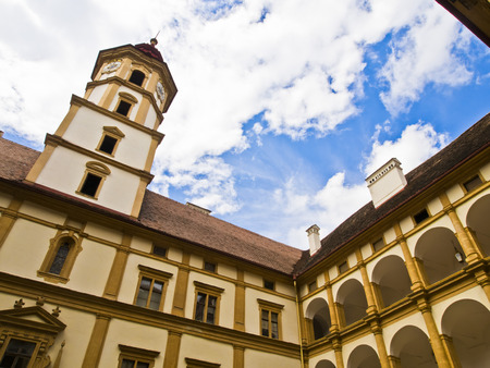 Inner courtyard of Eggenberg Palace, Graz, Austriaのeditorial素材