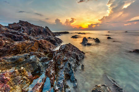 The rock formation at sunriseの写真素材