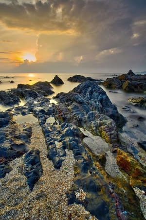The rock formation at sunriseの写真素材