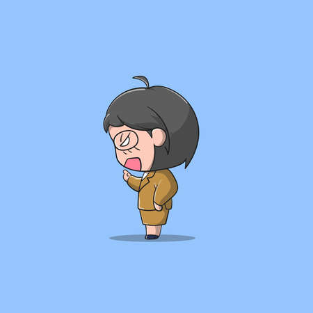 angry teacher using glasses vector icon illustrationのイラスト素材