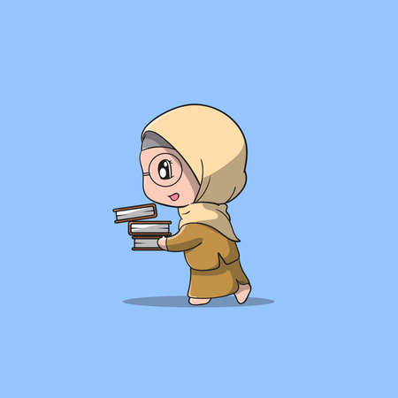 teacher bring a lot of books vector icon illustrationのイラスト素材