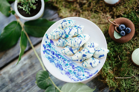 Wedding cakes desserts and sweets in the candy bar. Sweets at the eventの写真素材