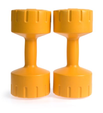 Dumbbells on the white background. See Portfolio For Similar Imagesの写真素材