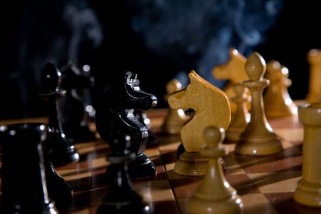Variants chess composition on black background