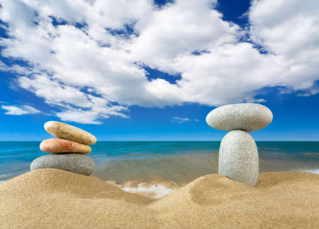Landscape with stones on sky background
