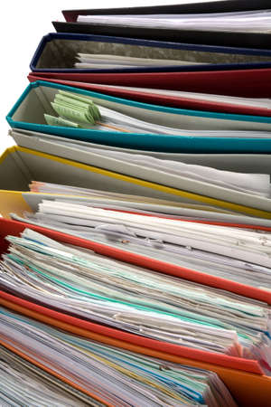 Isolated stack of folders isolated on white background 