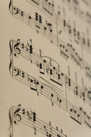  Close up of old music notes