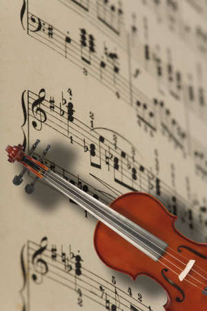 Violin and music notesの写真素材